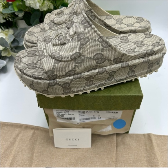 Gucci, GG monogram platform, sandals size 12 made in Italy - Picture 4 of 8